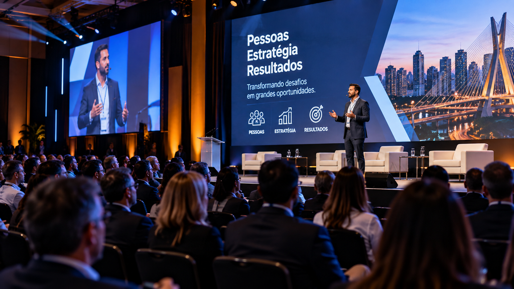 Fotografia corporativa em evento empresarial em São Paulo